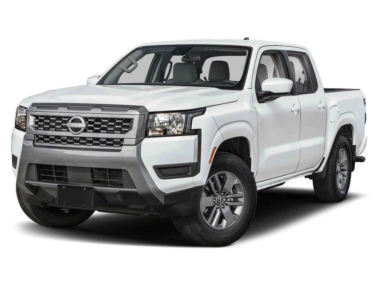 2026 Nissan Frontier Crew Cab 4x4 SV in Glacier White — front three-quarter view